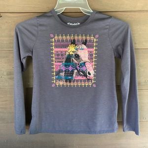 Mudd Girls long sleeve grey tee embellished with Horse Head Print- size 12